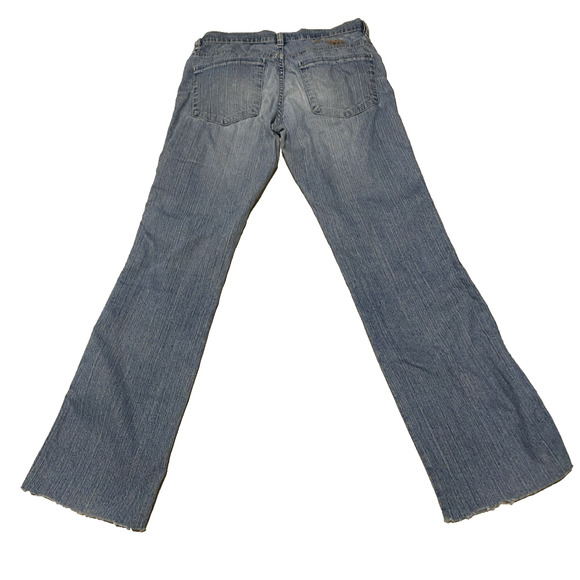 Moch-NY Jeans Womens 29x31 Light Acid Wash Raw Hem Button Up Cowgirl 90s Jeans - Picture 3 of 15